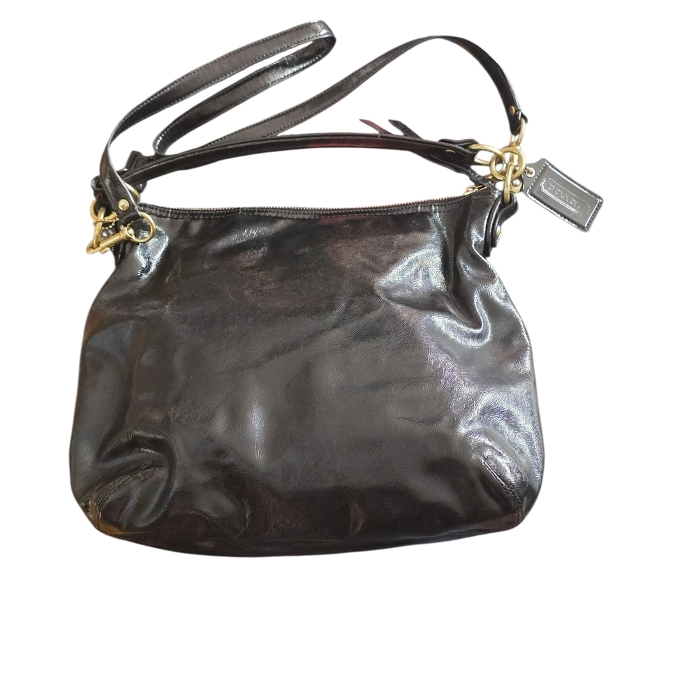 Coach Black Shoulder Hobo Bag Daisy Liquid Gloss Pat Leather Purse F23401 Y2k - Picture 2 of 9